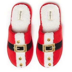 Dearfoams Unisex Ugly Sweater Christmas Slippers Santa Bell’s  NEW